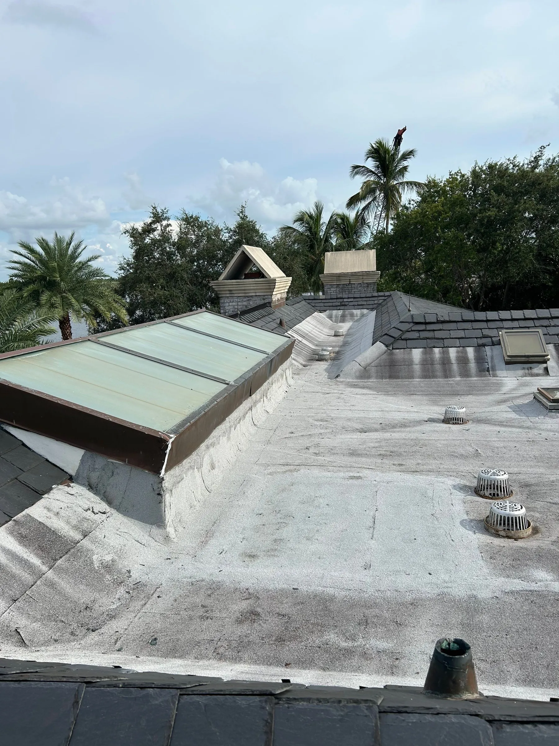 Roofing in progress